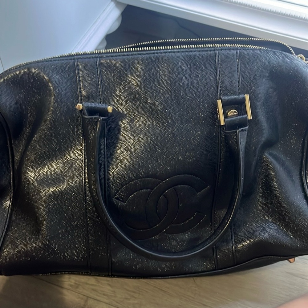 COPY -   Black Chanel Travel Tote